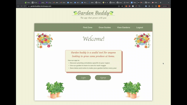 placeholder image for garden buddy website