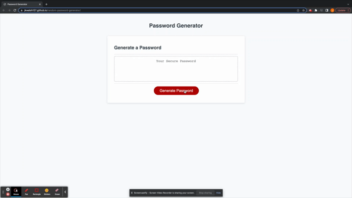 placeholder image for the random password generator