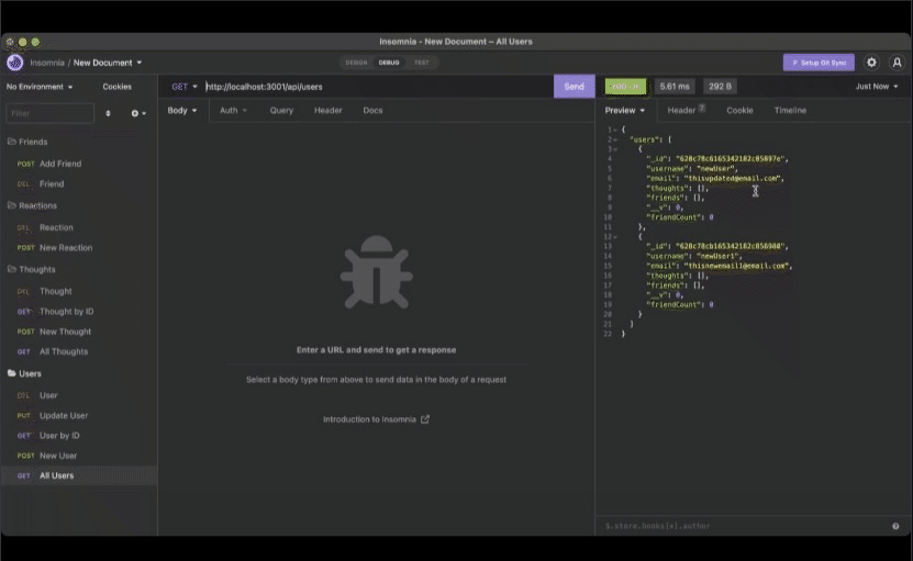 placeholder image for social network api